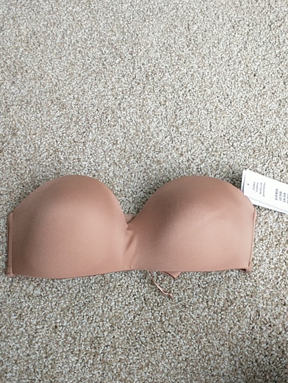 H&M Strapless Bandeau in Nude Brown